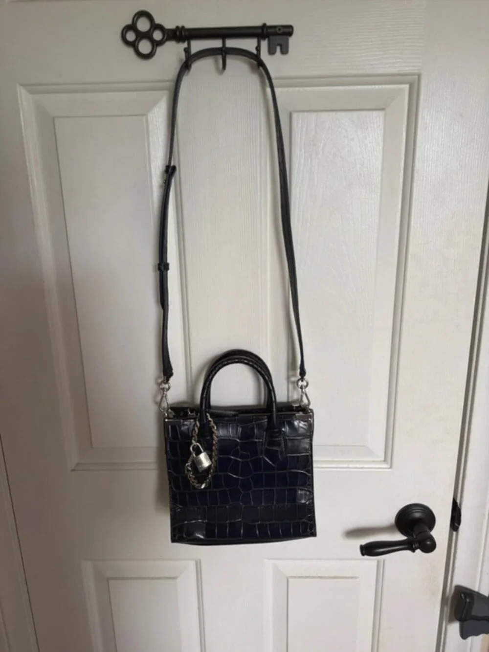 THE KOOPLES Ming Croc-Embossed Leather Tote Bag